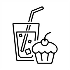 Cold drink with cupcake icon