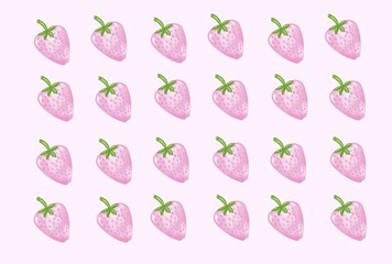 Pink strawberry pattern for background 