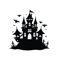 halloween castle vector illustration