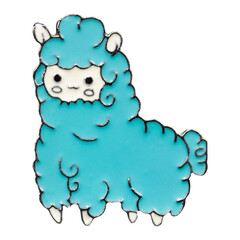 Adorable turquoise sheep metal pin with a cute and playful design. Perfect for decorating jackets,...