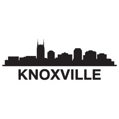 Obraz premium Knoxville skyline silhouette. Black Knoxville city. Vector black silhouette. with white background.