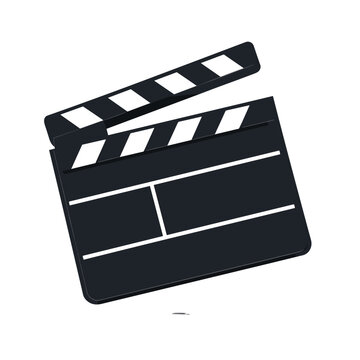 Clapperboard represents filmmaking process in studio setting, capturing creativity in action during the afternoon
