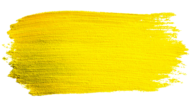 Thick yellow paint smear with visible brush strokes