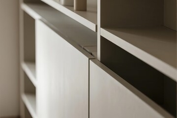 Obraz premium Modern White Shelving Unit with Sleek Design