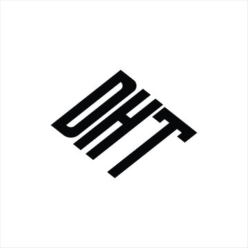  Modern abstract DHT logo design featuring geometric lines for innovative data analysis and digital transformation branding