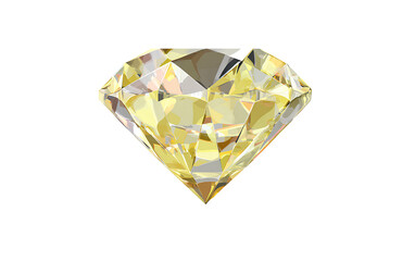 Fototapeta premium Glossy yellow diamond vector graphic isolated on transparent background