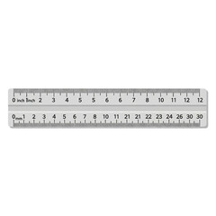 Transparent Ruler Illustration with Inches and Centimeters Scale