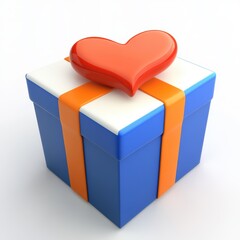 This Colorful Gift Box adorned with a Heart is Perfect for Expressing Love and Celebrations in Life
