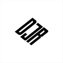 Modern abstract DJR logo design featuring geometric lines for innovative data analysis and digital transformation branding