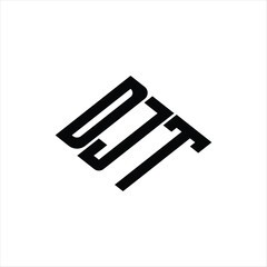 Modern abstract DJT logo design featuring geometric lines for innovative data analysis and digital transformation branding