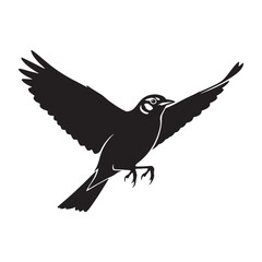 Traditional Lark Silhouette – Lark Vector Illustration for Classic and Modern Projects – silhouette of Lark

