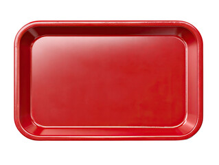 Red rectangular serving tray