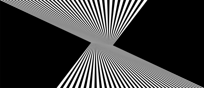 Abstract background with lines pattern. Perspective grid vector. White lines on the black background.
