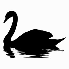 Swan Simple Black Single Icon Concept, Wild Lover Swan  Vector, Black Swan, Swan Silhouette Isolated Sign Design Element Logotype Style Art
