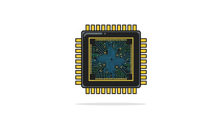 Illustration of a microchip cpu