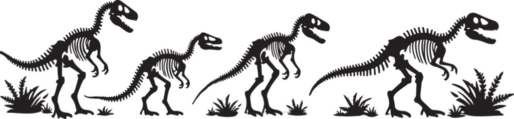 Black and white vector silhouette illustration of a running wild horse