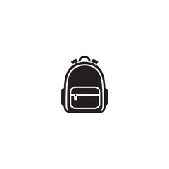 Black Backpack icon. Vector icon isolated on white background.