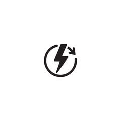 Black Energy icon. Electricity. Power. Energy saving. Vector icon isolated on white background.