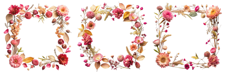 Dried Flower Composition DDD Letters, Isolated on Transparent Background, Floral Design, Botanical Art, Floral arrangement, typography, letter D