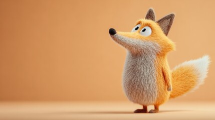 cute and funny walking cartoon fox