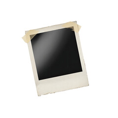 A vintage, slightly damaged, instant photo