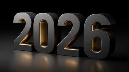 banner with 2026 year. New year greeting card