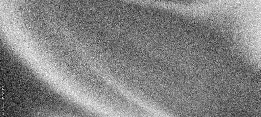 Wall mural white gray grainy background, grayscale abstract gradient shape noise texture wide banner header cov