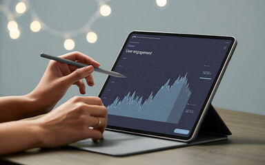 Analyzing user engagement data on tablet with stylus pen