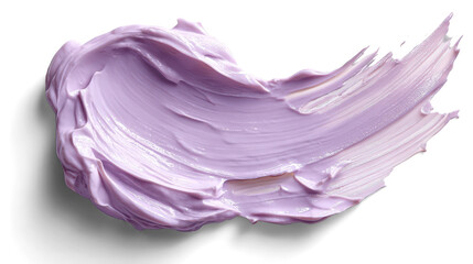 Obraz premium Soft lilac facial cream smear on a white background. Transparent background
