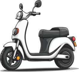 Compact white electric scooter designed for urban commuting and stylish travel in modern cities