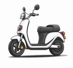 Compact white electric scooter designed for urban commuting and stylish travel in modern cities