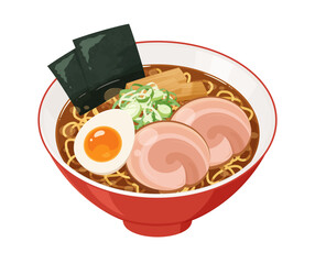 醤油ラーメンのイラスト素材