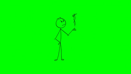 Stickman Art in green background, Chroma art, Stickman Activity