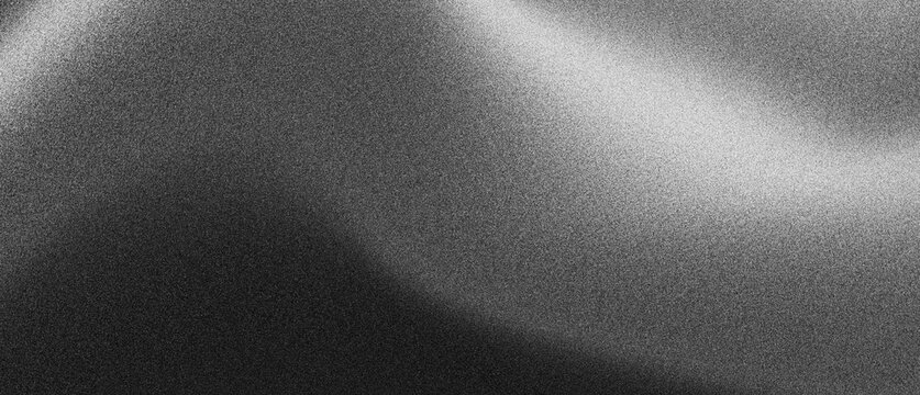 Gray white grainy gradient texture background, abstract monochrome noise retro backdrop poster wide banner design, copy space - Powered by Adobe