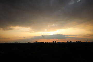 Landscape view of the splendid city, skyscraper silhouette view. The picture was taken from Toronto East York on August 2, 2025