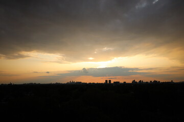 Landscape view of the splendid city, skyscraper silhouette view. The picture was taken from Toronto East York on August 2, 2025