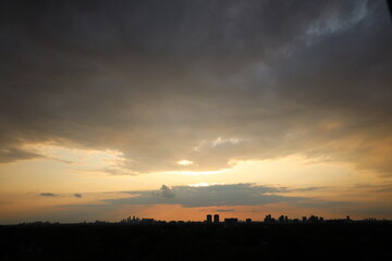 Landscape view of the splendid city, skyscraper silhouette view. The picture was taken from Toronto East York on August 2, 2025
