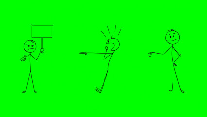 Stickman Art in green background, Chroma art, Stickman Activity