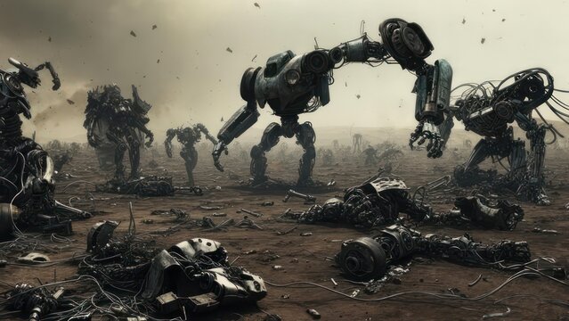Giants of a Fallen Age: Surviving Robots on a Desolate Battlefield