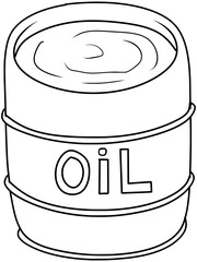 Oil Canister Vector Outline Line Art Drawing