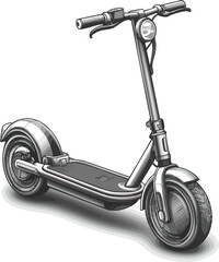 Modern electric scooter design for urban commuting on sleek white background