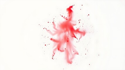 A festive explosion of red powder in mid-air against a clean white background.
