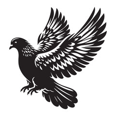 Classic Pigeon Silhouette – Pigeon Vector Template for Professional Use – Bird Silhouette – Silhouette of Pigeon

