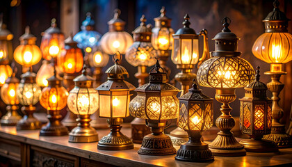 Illuminated Lanterns with Festive Display.