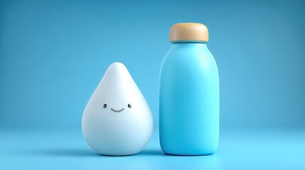 Conceptual representation of breast-milk droplet and baby bottle promoting infant health