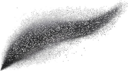 Fototapeta premium Silver metallic glitter smear with fine spark particles, realistic texture, isolated on transparent background, PNG format