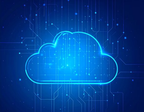 Abstract cloud computing graphic
