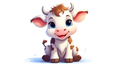Cute cartoon cow illustration