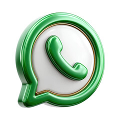 3d whatsapp logo icon isolated on transparent background