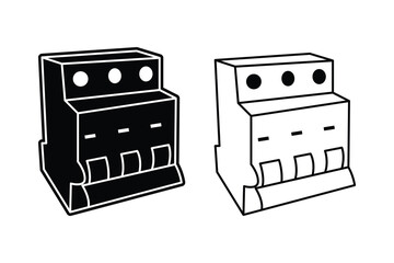 Electrical switch art silhouette vector out line art on white background